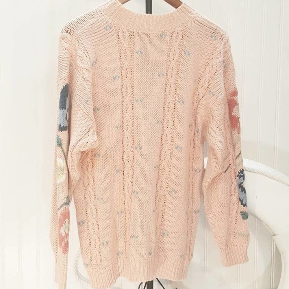 Cozy Vintage Boho Granny Floral  Cottage Core Sweater - Picture 2 of 8